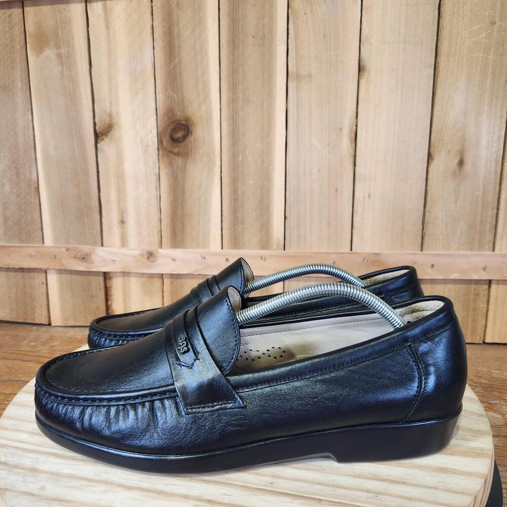 SAS Loafer Shoes Womens 11.5 M Black Leather Slip On Handsewn Comfort USA